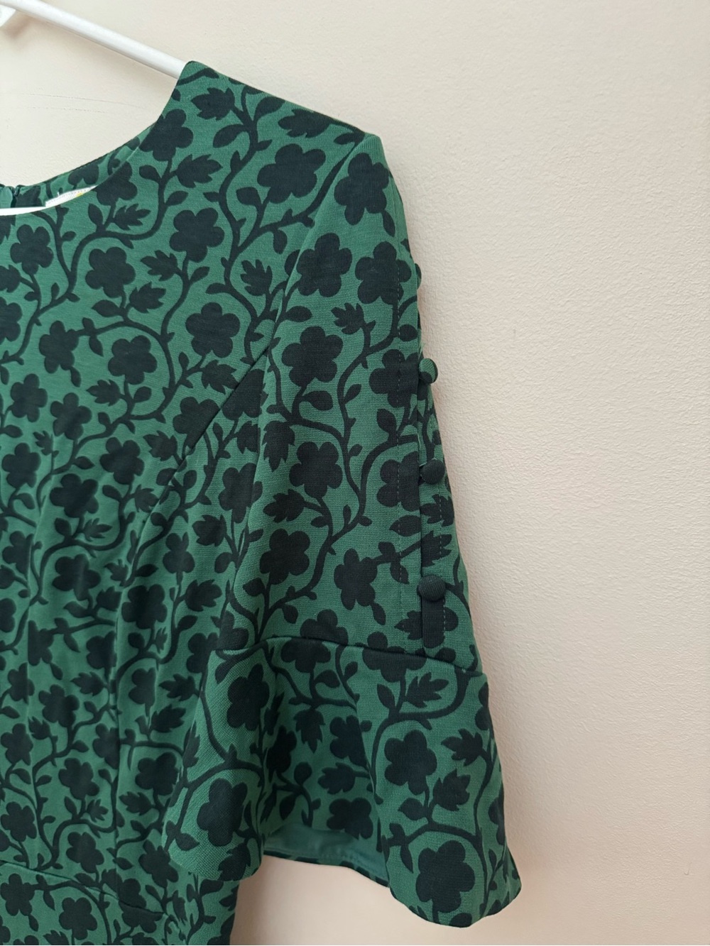 Boden Alexis Jersey Dress Enchanted Vine Green Floral Women’s 12R Fit & Flare - Picture 3 of 7